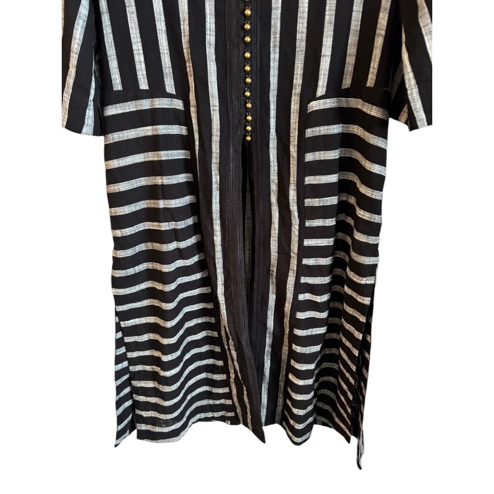 Soft Surroundings Moroccan Striped Maxi Tunic Robe Duster Kaftan Topper Small - Picture 3 of 6